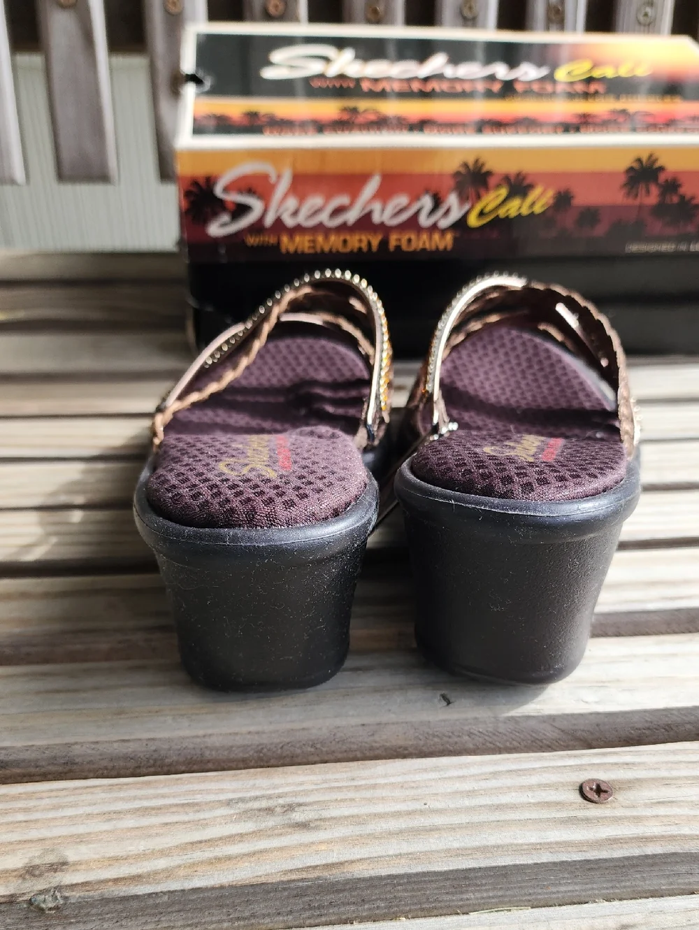 Skechers NIB Ladies Cali Rambler Wedge Sandals - Picture 3 of 4